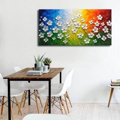 Abstract 3D Flowers Wall Art Painting Printed on Canvas