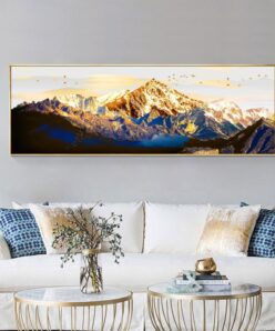 Golden Mountain in The Warmth of The Sun Printed on Canvas