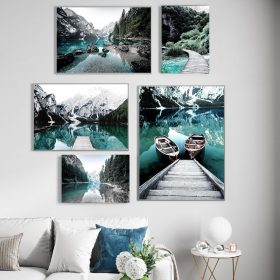 Modern Art of Scandinavian Nature Landscape Wall Art Printed on Canvas