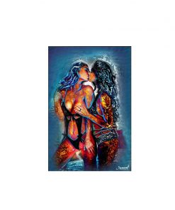 Abstract poster print art girl kiss picture oil painting portrait on canvas poster and prints living room decorative wall art
