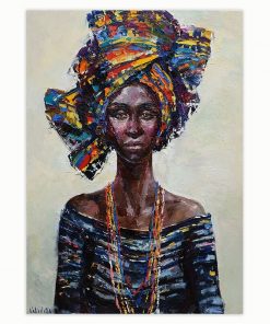 African Abstract Art Oil Painting, Modern Wall Art Printed on Canvas