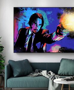 Famous Actor Keanu Reeves' Canvas Painting, John Wick's Movies - Print on Canvas