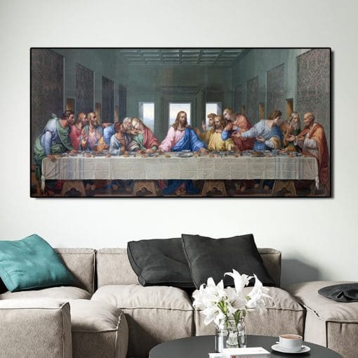The Last Supper of Jesus and His Disciples Oil Painting, Wall Art Printed on Canvas