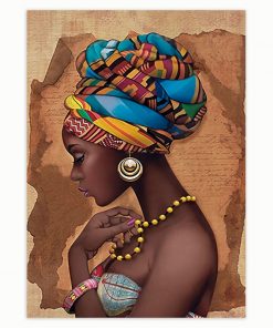 African Abstract Art Oil Painting, Modern Wall Art Printed on Canvas