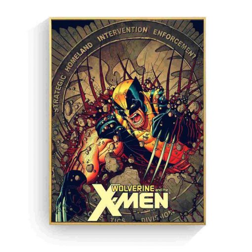 X-Men Origins "Wolverine" The Mutant Human, Retro Comic Art Printed on Canvas