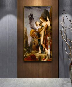 Classic Art Painting Oedipus and The Sphinx by Gustave Moreau Printed on Canvas