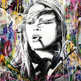 Graffiti Art Brigitte Bardot's Painting, Wall Art Home Decor printed on canvas