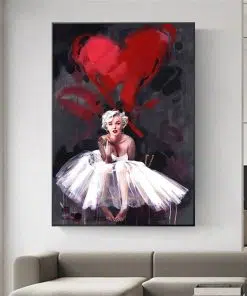 Marilyn Monroe Portrait Oil Painting, Abstract Wall Art Printed on Canvas