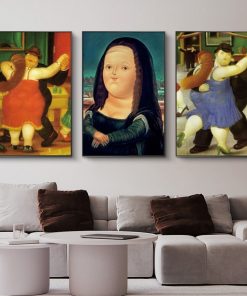 Funny Mona Lisa Canvas Art Canvas Painting Cuadros Posters Prints Wall Art for Living Room Home Decor (No Frame)