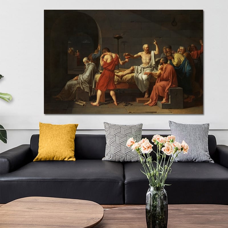 The Death of Socrates Wall Art Painting Printed on Canvas • CanvasPaintArt