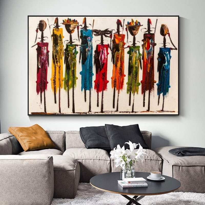 Colorful Woman Abstract Canvas Painting Printing Poster Pictures Wall Art 30x45