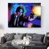 Famous Actor Keanu Reeves' Canvas Painting, John Wick's Movies Print on Canvas