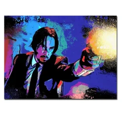 Famous Actor Keanu Reeves Canvas Painting John Wick's Movies Print on Canvas - Image 3