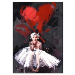 Marilyn Monroe Oil Painting Abstract Wall Art Printed on Canvas - Image 2