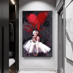 Marilyn Monroe Oil Painting Abstract Wall Art Printed on Canvas
