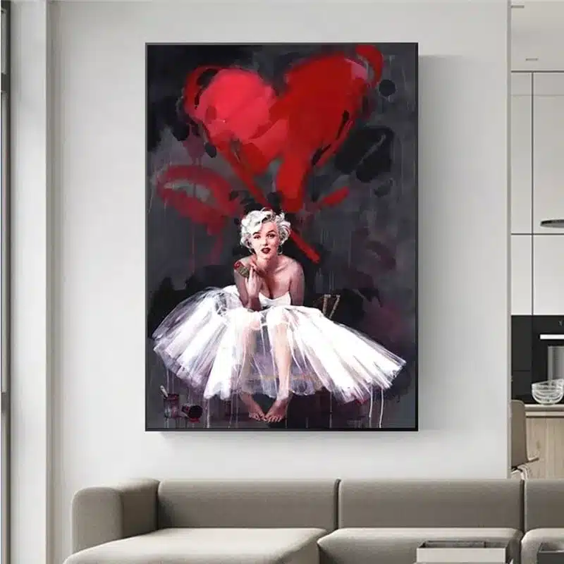 Marilyn Monroe Oil Painting Abstract Wall Art Printed on Canvas
