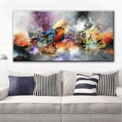 Modern Abstract Oil Painting Wall Art Printed on Canvas