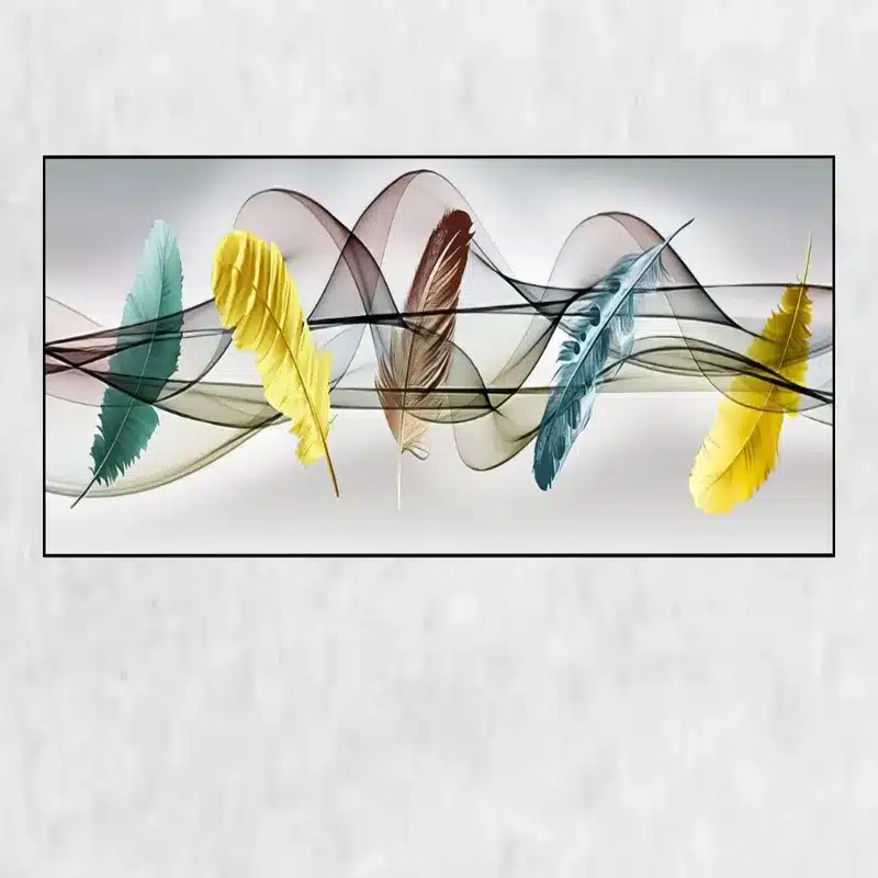 Modern Art Colorful Feathers Painting Printed on Canvas