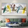 Modern Art Colorful Feathers Painting Printed on Canvas