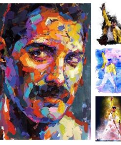 Painting of Legendary Pop Star Freddie Mercury Print on Canvas