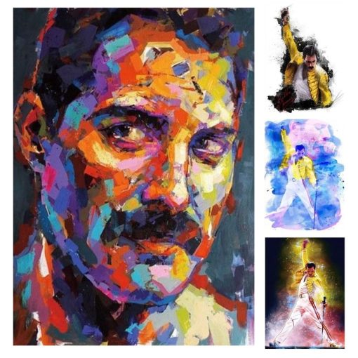 Painting of Legendary Pop Star Freddie Mercury Print on Canvas