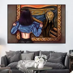 Playing with Munch Scream Printed on Canvas