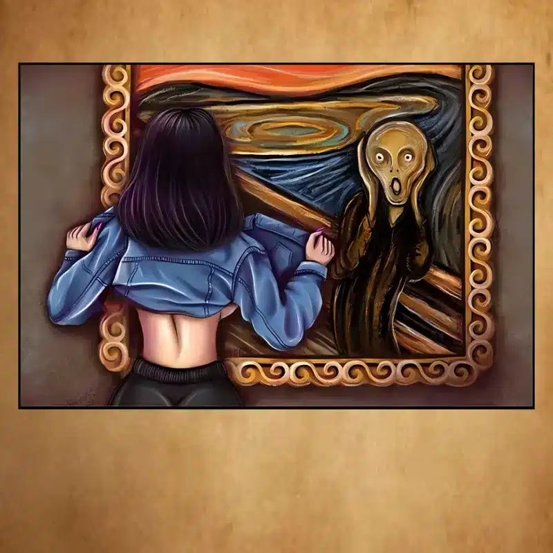 Playing with Munch Scream Printed on Canvas
