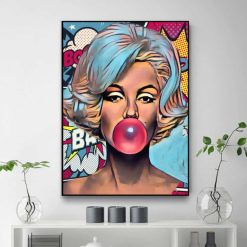 Pop Art Comic Illustration Marilyn Monroe Printed on Canvas