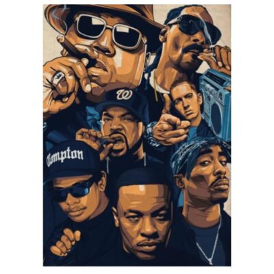 Rap and Hip Hop Music Stars Painting Wall Art Printed on Canvas - Image 2