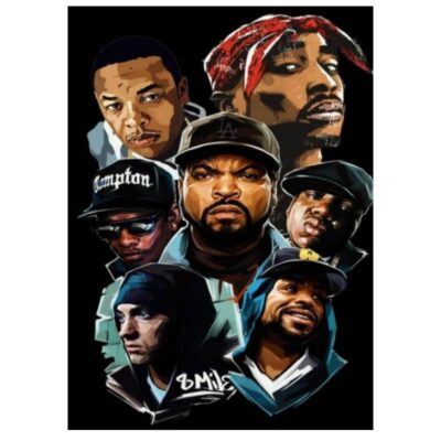 Rap and Hip Hop Music Stars Painting Wall Art Printed on Canvas - Image 3
