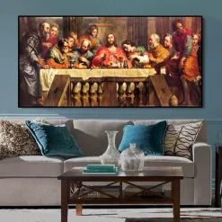 The Last Supper of Jesus and His Disciples Oil Painting Printed on Canvas - Image 3
