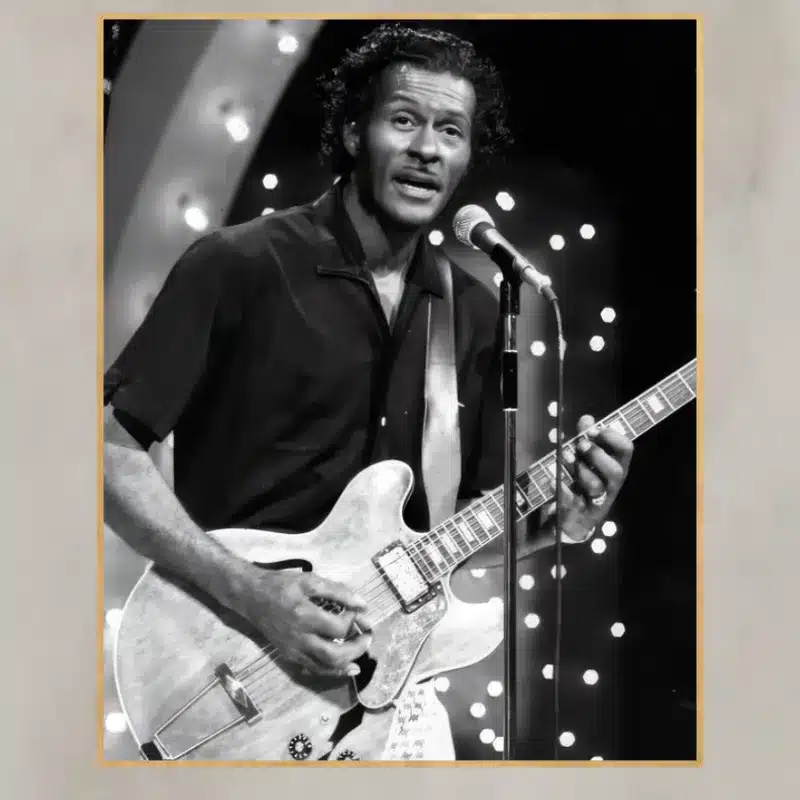 The Musician Chuck Berry Printed on Canvas