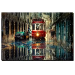 Vagueness of The Street Scenery In Rainy Day