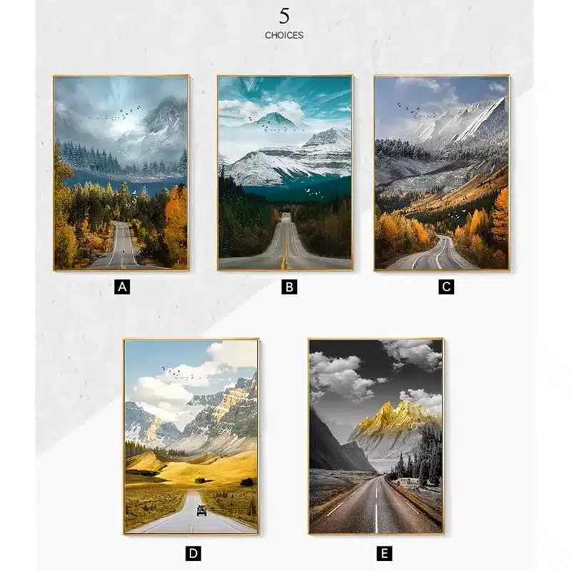 Wonderful Nature Scenery Of Road Landscape Printed on Canvas