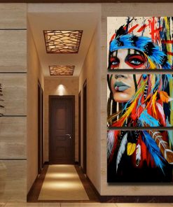 3Pcs Set Indian Woman Canvas Paintings Print Picture Modern Art Wall Home