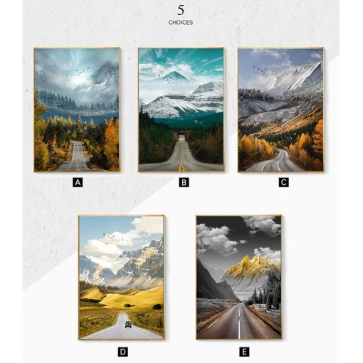 A Wonderful Nature Scenery Of Road Landscape - Print on Canvas
