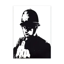 Banksy Graffiti Canvas Painting Black and White Wall Art Print on Canvas - Image 6