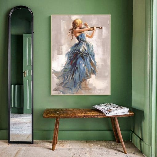 Modern Abstract Portrait Posters and Prints Wall Art Canvas Painting the Violin Player Decorative Pictures for Living Room Decor