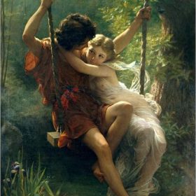 France Painter Pierre Auguste Cot's Springtime Posters Print on Canvas Wall Art Canvas Famous Painting for Living Room Decor