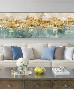 Modern Abstract Oil Painting on Canvas Posters and Prints Wall Art Golden Money Beach Pictures for Living Room Decor No Frame