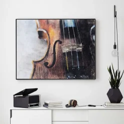 Violin Instrument Wall Art Painting Printed on Canvas