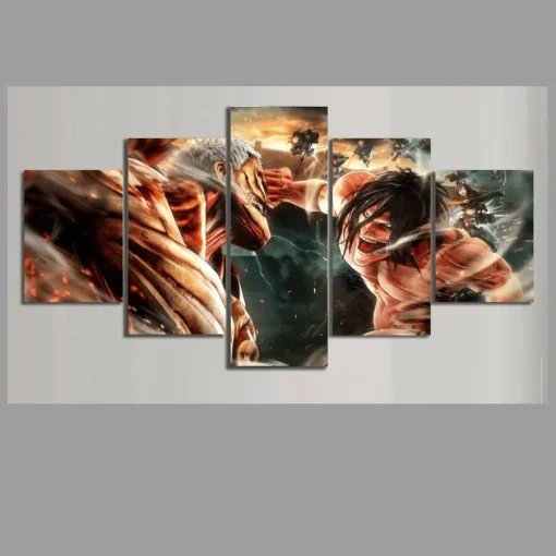 Attack On Titan 5 Pieces Animation Paintings on Minimalism - Image 2