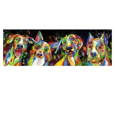 Colorful Dogs Painting for Kids Room Printed on Canvas