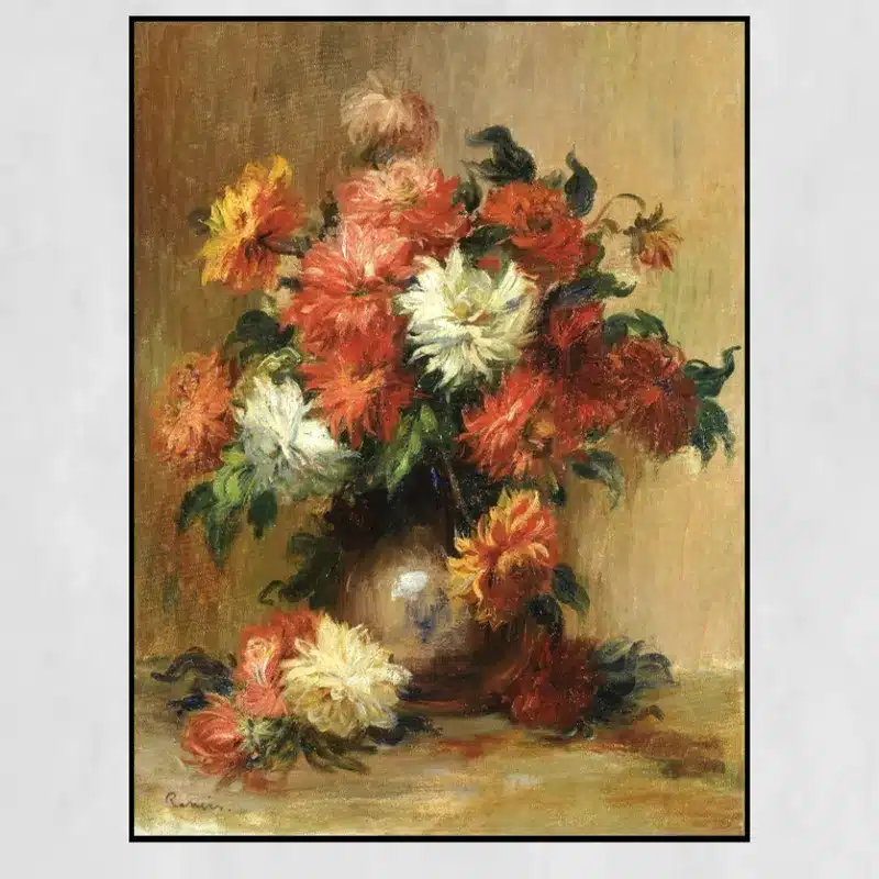Dahlias by Pierre-Auguste Renoir Printed on Canvas