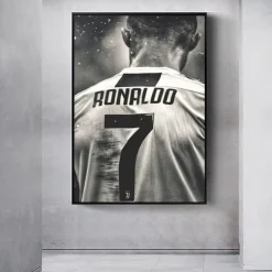Football Player Cristiano Ronaldo Wall Art Picture Printed on Canvas