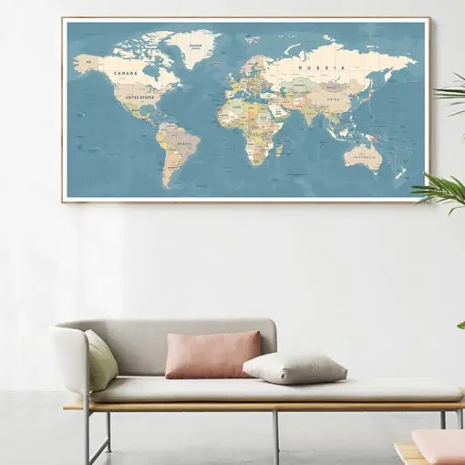 World Map Decorative Wall Art Picture Modern Posters and Prints Canvas Painting Cuadros Study Office Room Decoration Home Decor