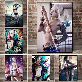 Suicide Squad Harley Quinn Movie Posters and Prints Joker Women Canvas Painting Wall Art Picture for Living Room Cuadros Decor