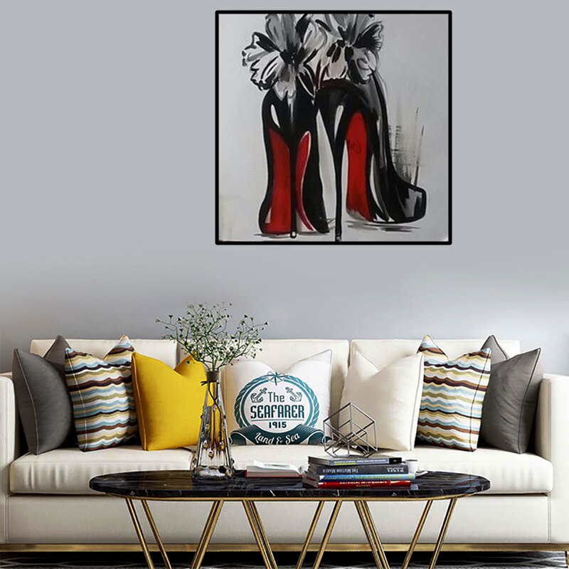 Womens High Heels Shoes Graffiti Art Painting Printed on Canvas ...