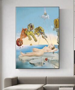Modern Salvador Dali Tiger Naked Woman Canvas Painting Abstract Posters and Print Wall Art Picture for Living Room Cuadros Decor