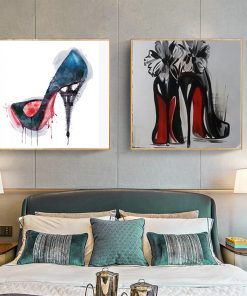 Women High Heels Shoes Graffiti Art Canvas Painting on The Wall Graffiti Posters Prints Wall Picture for Living Room Decor Home